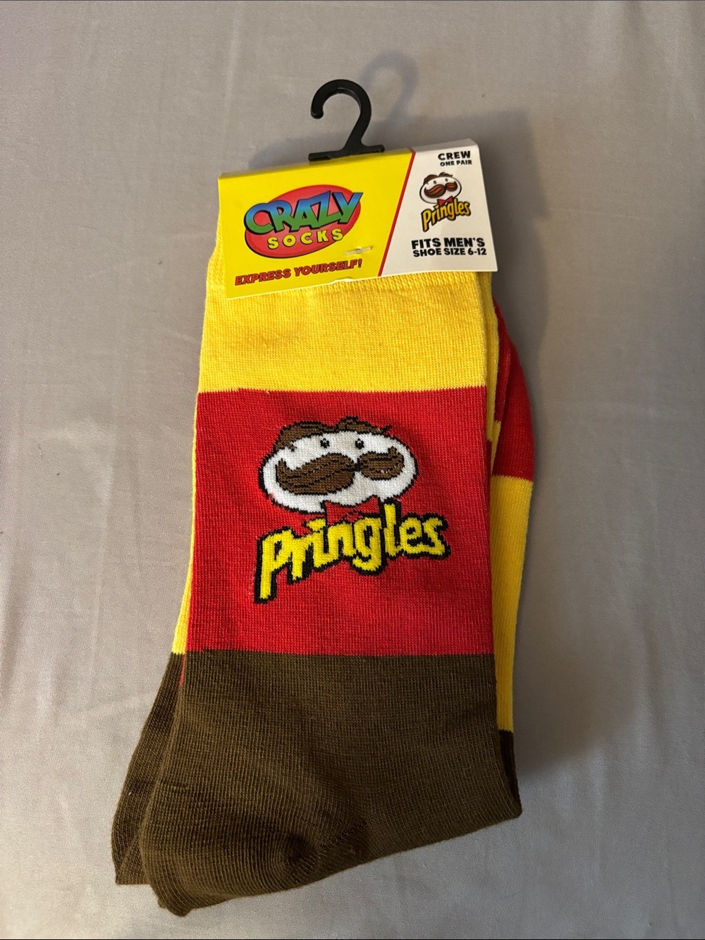 Pringle Yellow Red Brown Block Crew Socks with Logo